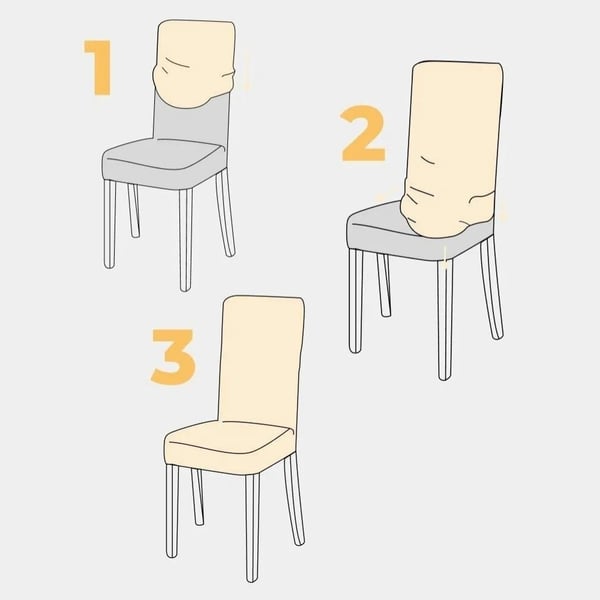 Tuolinpäälliset, 6 kpl, joustavat, yleismalliset, vaalea beige