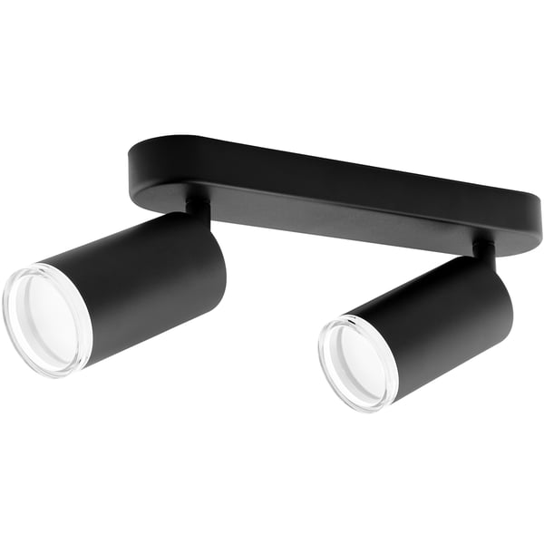 Taklampa reflektorspot LED 2x GU10 IP44 ADERO svart Lumiled