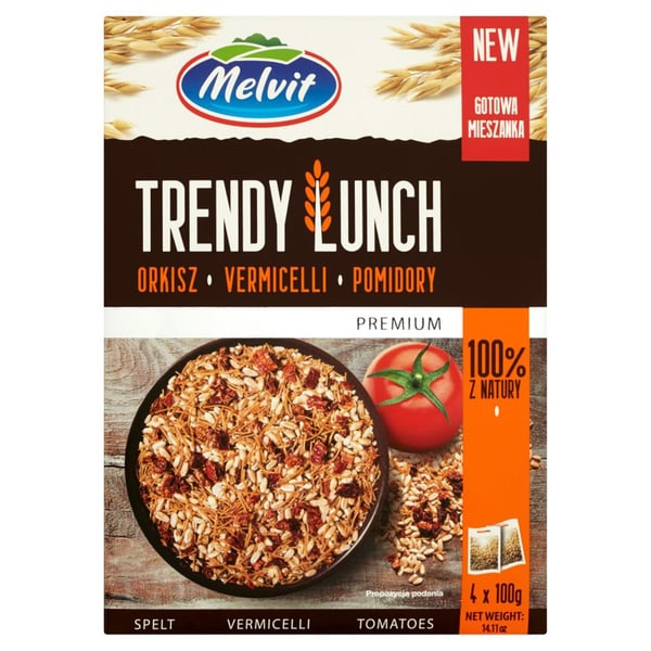 Melvit Premium Trendy Lunch dinkeltomater 400 g 4 påsar