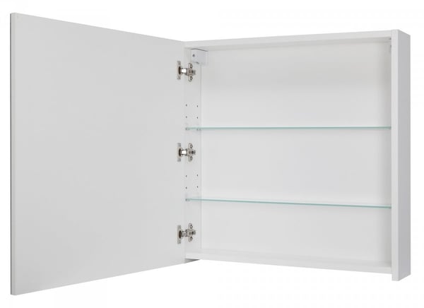 Astor IDA badeværelsesskab, væghængt, hvid, hylde, 60 cm, blank hvid, med spejl