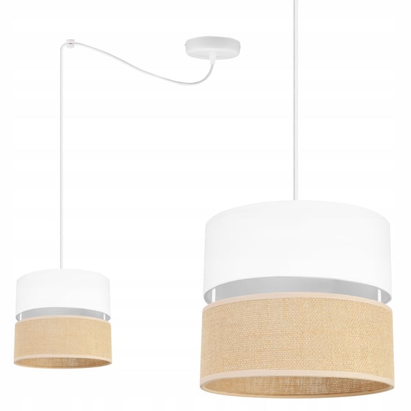 Lofthængende lampe, lampeskærm 20 cm, hvid edderkop