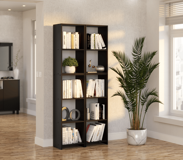 Office Kirjahylly Musta 40 CM 5 hyllyä Lelupylväs olohuoneeseen