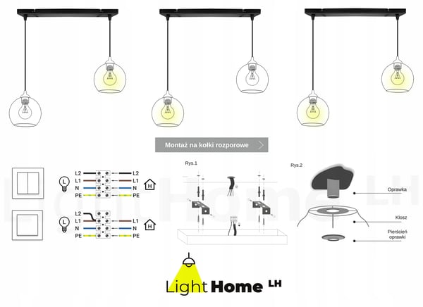Hængende loftslampe med gylden lampeskærm 15 cm