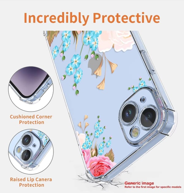 Etui til Xiaomi 13 Pro gennemsigtigt farverige blomster pink blå