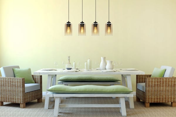 MODERNE ELEGANT HÆNGELAMPE MED GLASSKÆRM
