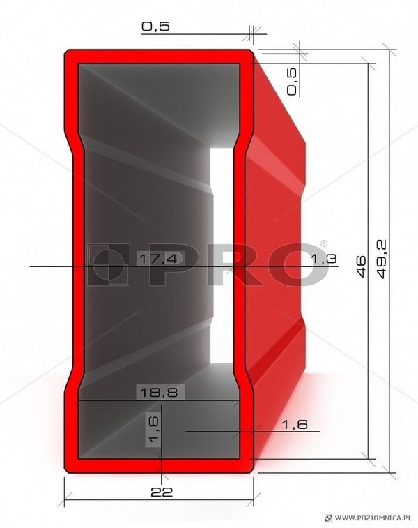 MAALATTU VAATIMUS, VAAKA- JA PYSTYSUORAIN INDIKAATTORI 30 CM - 100-03