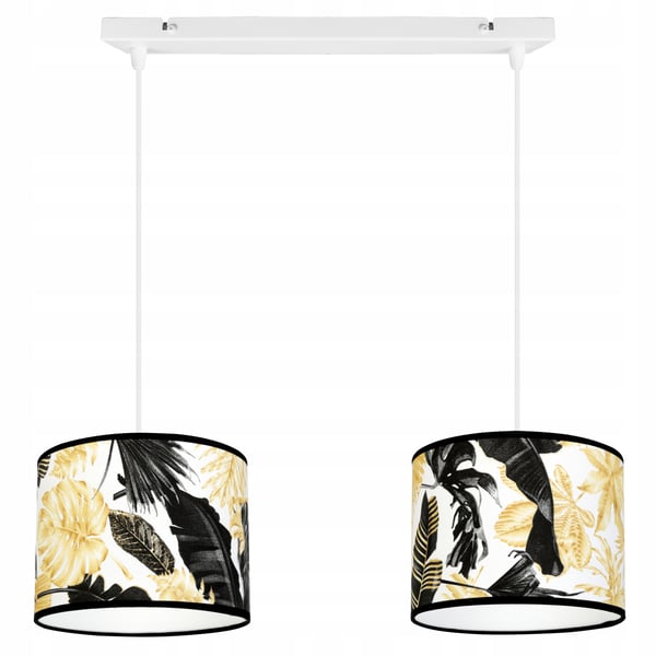 Lofthængende lampe, lampeskærm, gyldne blomster, LED