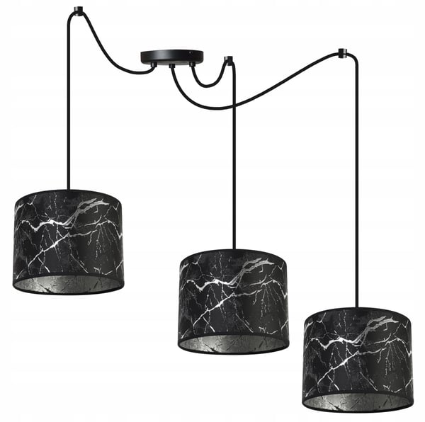 Lofthængende lampe, edderkoppemønster lampeskærm, sølv