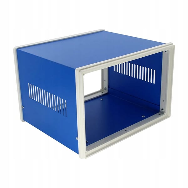 Blåt metalhus til enheder 120x320x268mm