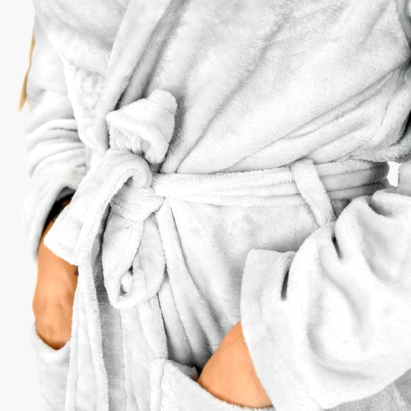 Varm damekåbe i mikrofiber med sauna og pyjamas, træningsdragt, badedragt med lommer, L
