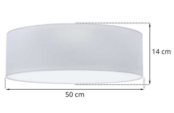 GAJA PLEXI TAKLAMPA LJUSGRÅ 50CM E27