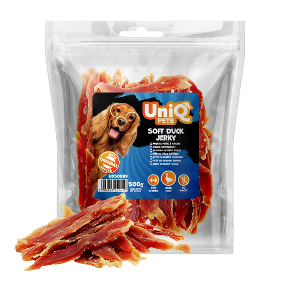 Koiran herkut Pehmeät ankanrintafileet (94 %) UniQ Pets 500 g