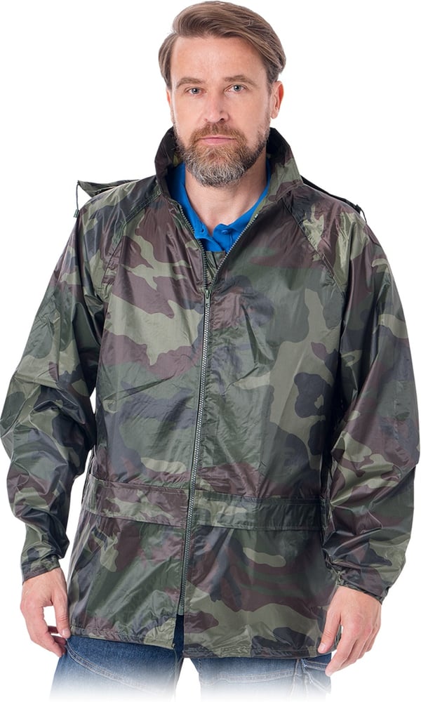 KPNPMO CAMO REGNJACKA MED HUVA STORLEK L - KUR KPNPMO L