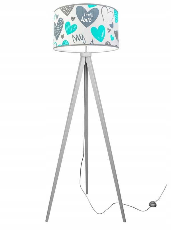 LOFT BØRNESTATIV LAMPE, LAMPESKÆRM, MØNSTER, LED