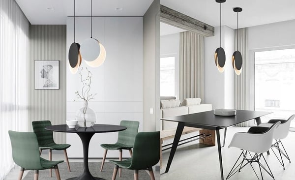 Loftlampe lysekrone LED hængende stue soveværelse sort loftsrum ring