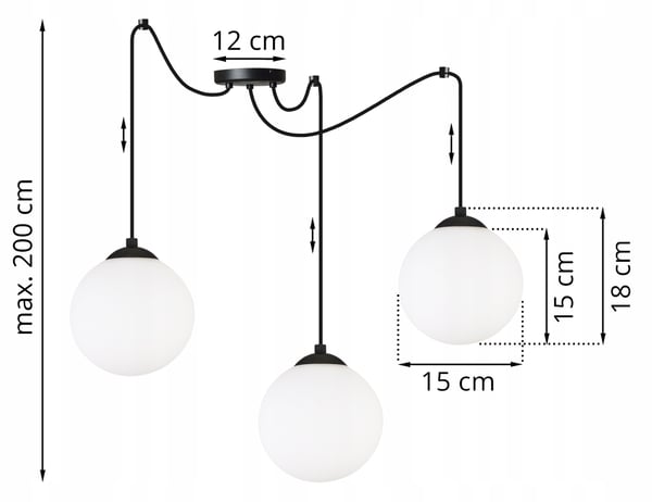KATTOVALAISIMEN HÄMÄHÄKKIPALLO MUSTA LED 15CM
