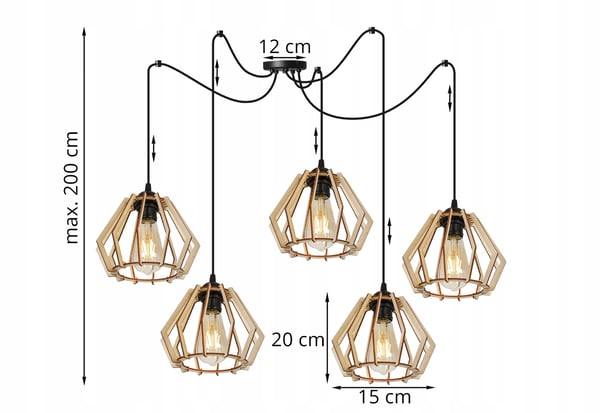 MODERN LED-TAKLAMPA I TRÄ