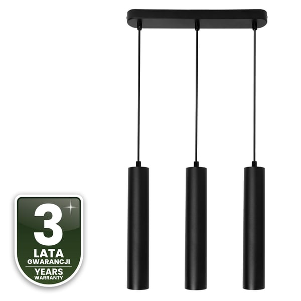 Loftslampe 29cm spotlight 3x GU10 LED SOPLO sort LUMILED