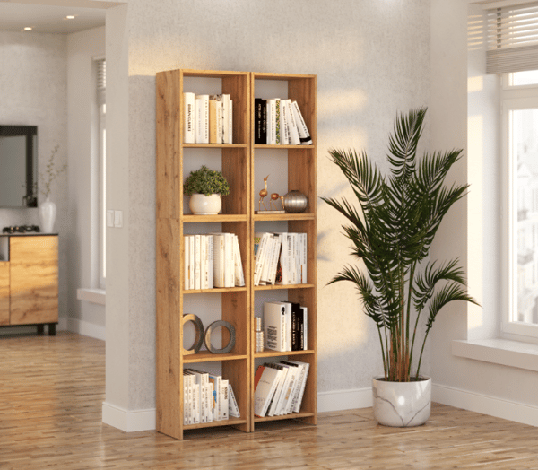 Wotan Oak Office Kirjahylly 40 CM Lelukansiot Puinen Parvi