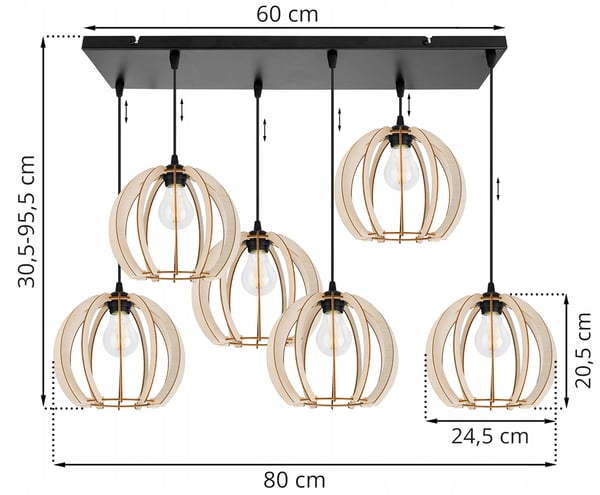 MODERN LED-TAKLAMPA I TRÄ