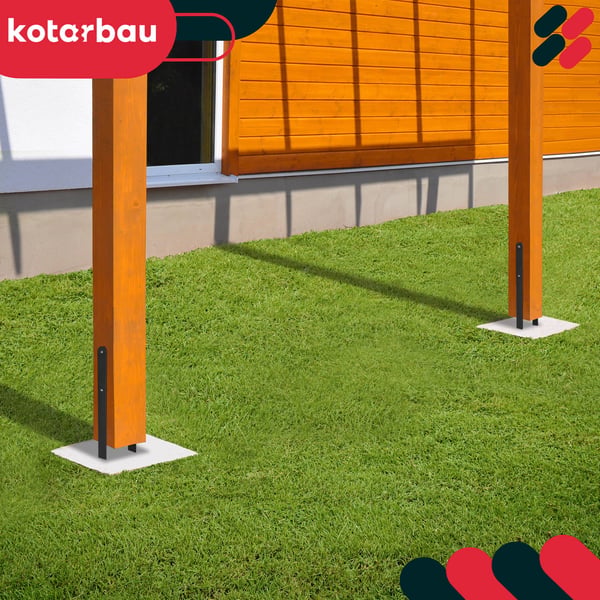 Kotarbau® H-pilarijalusta upotukseen, kannatin, ankkuri, sinkittyä terästä, musta, 150 MM, 6 kpl:n sarja