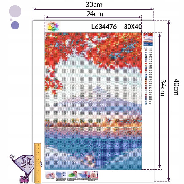 Ob_L_123 diamantmålning 30x40 - natur, vulkan