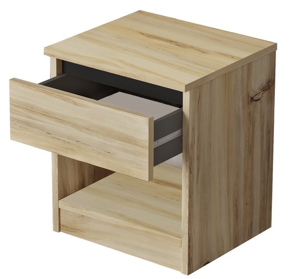 Stabilt LUVIO sengebord, egefarve