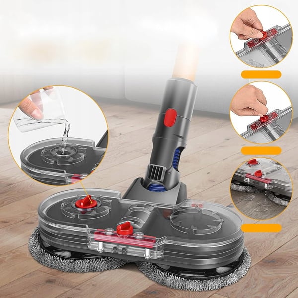 Rosfix moppborste för Dyson V7 V8 V10 V11 V15 dammsugare + 2 moppdukar