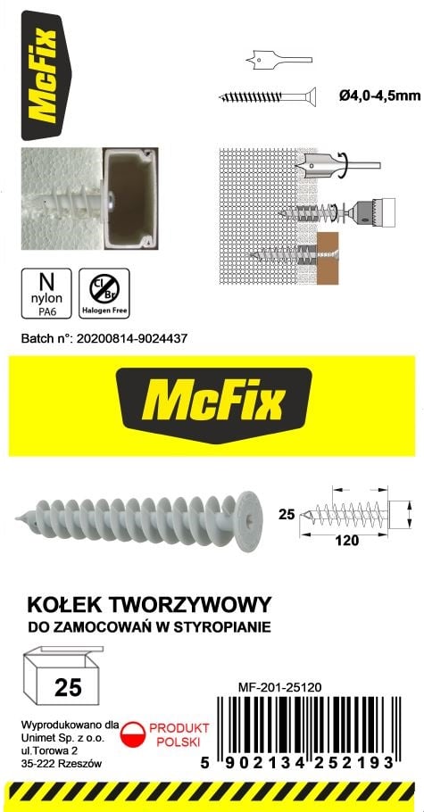 ISOLERINGSBEFASTELSE DOLLAR 25*120MM NYLON - 25,0 STK - MF-201-25120