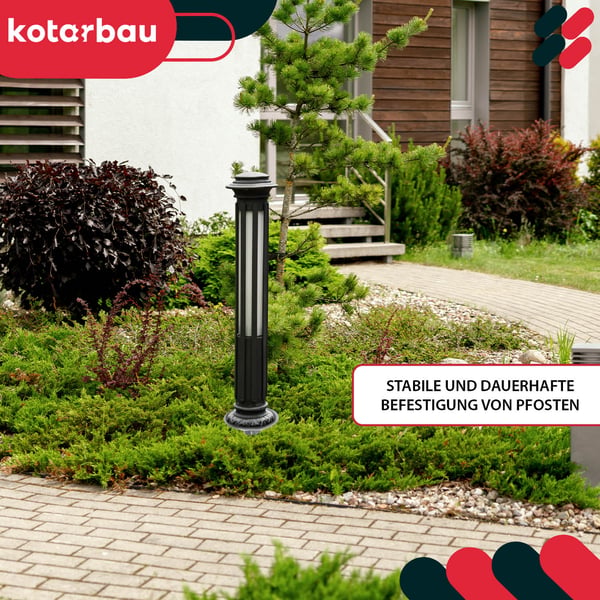 Kotarbau® Puutarhavalaisimen Jalusta, Maahan Rei'itetty, Pyöreä Ankkurikiinnike, 115 mm, 2 kpl:n Setti