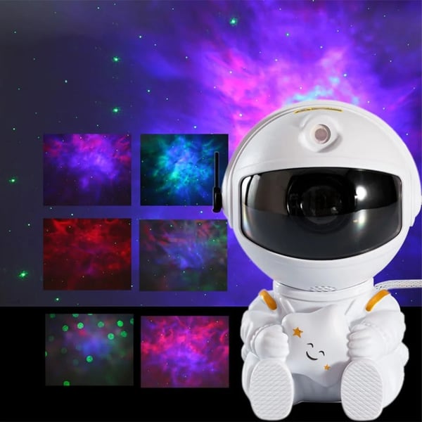 Stjerneprojektor astronaut børns LED-himmelnatlampe laser