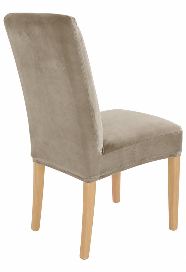 Beige cappuccino stolskydd elastisk sammet