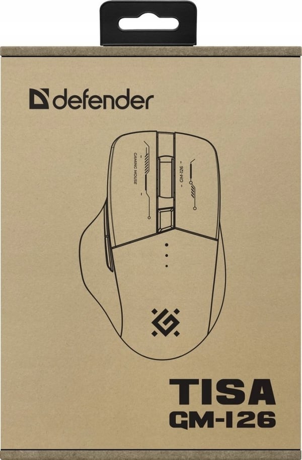 Trådløs mus Defender tisa GM-126 optisk 1600 dpi 2,4 GHz + Bluetooth hvid-blå RGB genopladelig 6 knapper Gaming