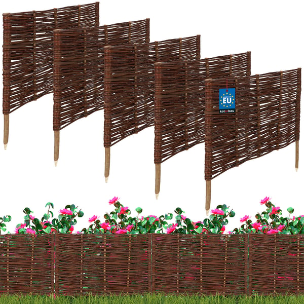 KOTARBAU trädgårdsstaket palisadkantning rotting driven 60 x 40 cm set om 5