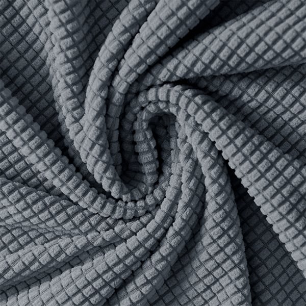 Tuolinpäällinen, paksu jacquard, tummanharmaa, koko L, korkea selkänoja 70 cm