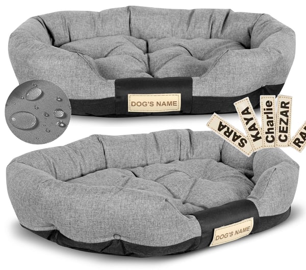 Hundeseng 130x105 cm personaliseret vandtæt grå Hundeseng 130x105 cm personaliseret vandtæt grå