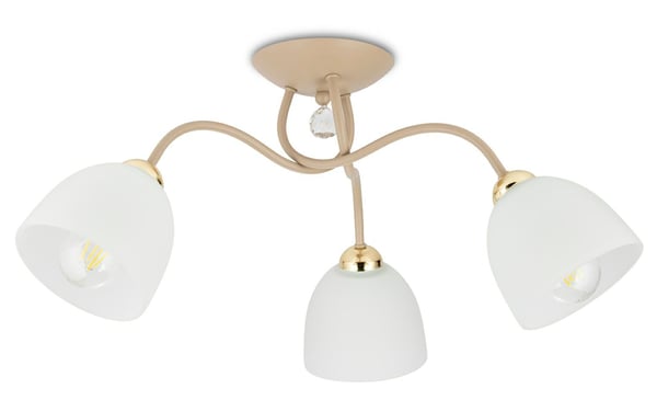 Tina Beige lasinen kattovalaisin 3xE27