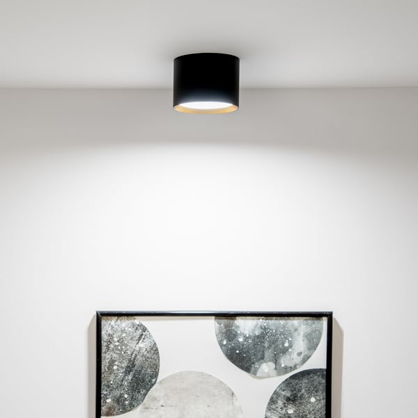 HALOGEENI-valaisin, pinta-asennettava, SUNLA Tuba Gx53 LED-kohdevalaisin, kattovalaisin, sylinteri, musta ja kulta, LUMILED