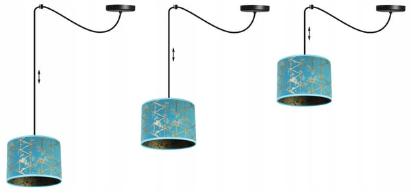 Lofthængende lampe, edderkop-lampeskærm, gyldent mønster