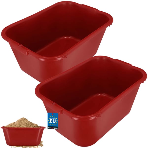 Kotarbau® Suorakulmainen puutarha-astia laastille 55 l punainen 2 kpl:n setti