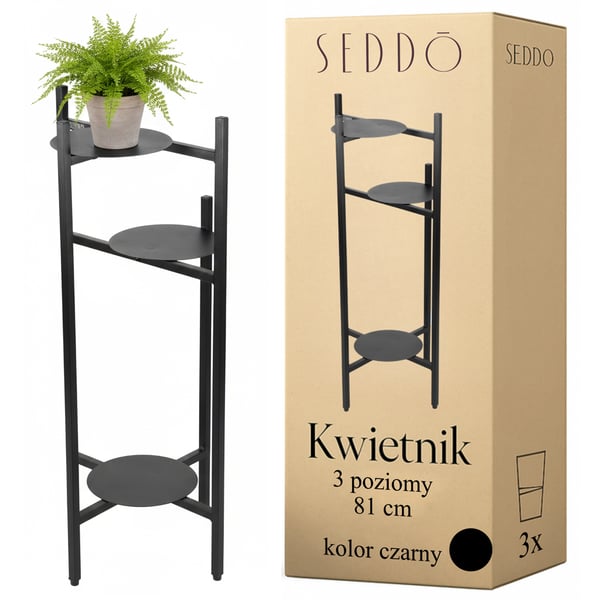 Metallinen kukkateline, seisova kukkateline, kasvit, ruukut, 3 hyllyä, parvi 81