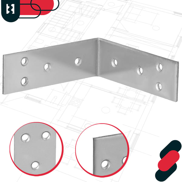 Kotarbau® Kirvesmiehen kulmaliitin ruostumatonta terästä sinkittyä 60 x 60 x 20 mm 50 kpl:n sarja