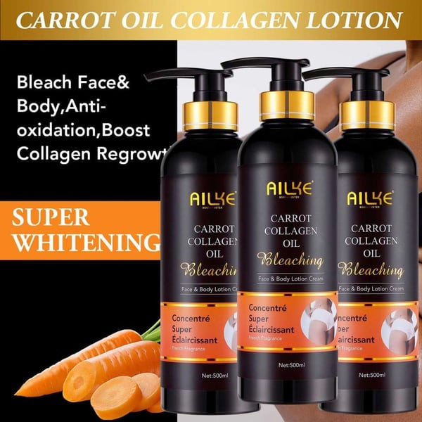 Ailke Whitening Kit, Gulerodsolie Kollagenlotion, Mørkeplet Korrigerende Creme,3-pak lotion