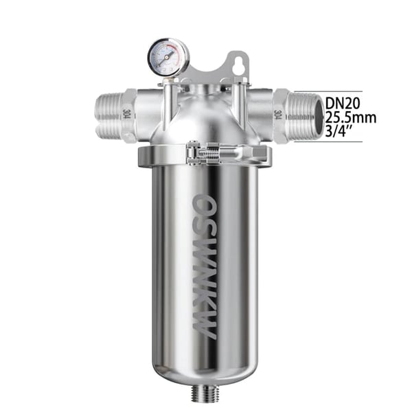 Hele Hus Sedimentfilter, 40 Mikron Rustfrit Stålnet, Central Rensning,6 inches DN20