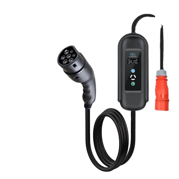 Bærbar EV-lader, tidsforsinkelsesfunktion, justerbare strømindstillinger,TYPE2, Poseholder