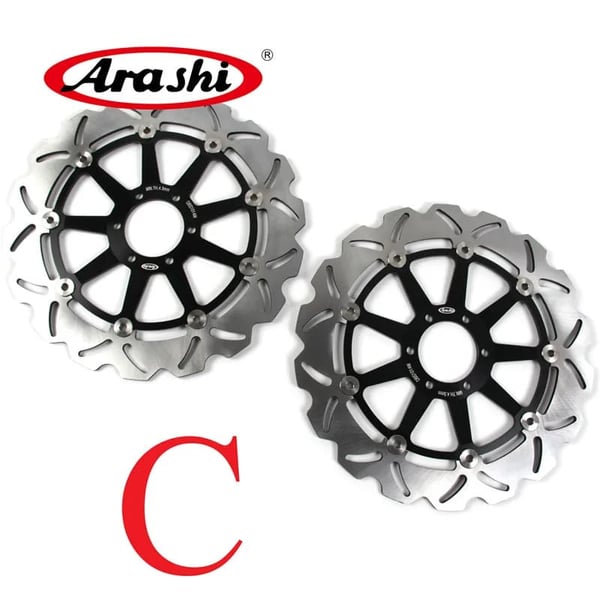 Bremse rotorer, CNC flydende design, premium rustfrit stål,1 Par Sort