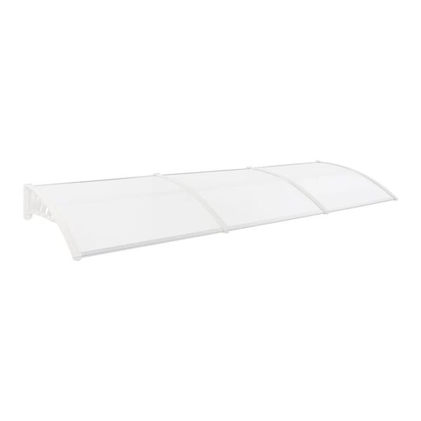 Bueformet Dørmarkise, Moderne Design, UV Beskyttelse,Hvid Ramme