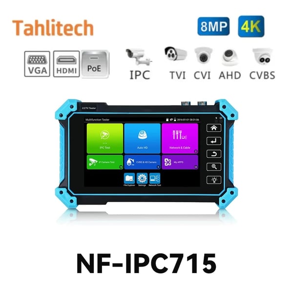 CCTV Kamera Tester, 5.4 Tommer Skærm, 8MP Support,NF-IPC715