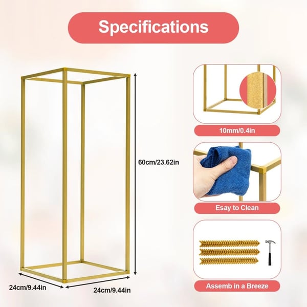 Blomsterstand, Moderne Geometrisk Design, Holdbar Konstruktion,24x24x60cm