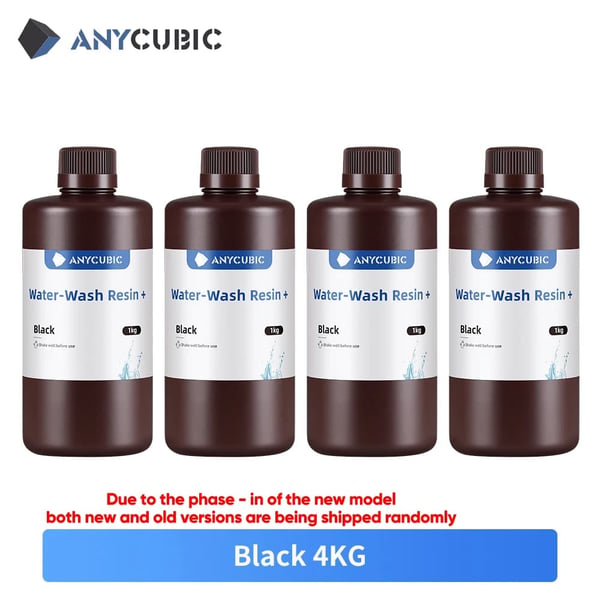 3D Printer Resin, Vandopløselig, 405nm UV Resin,Sort 4kg
